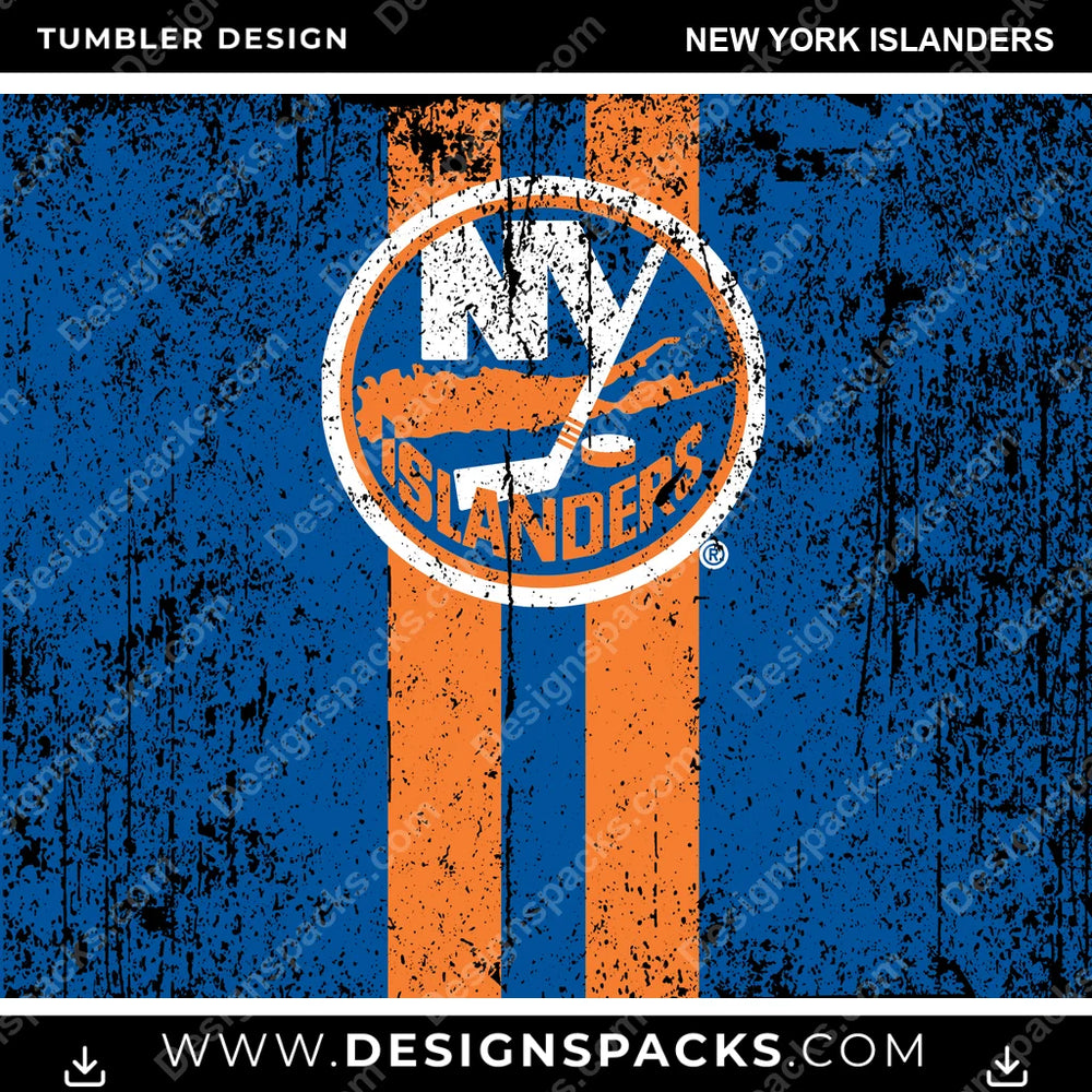 Ice Hockey Grunge Style New York Islanders NHL Hockey Tumbler Digital Wrap Design Download