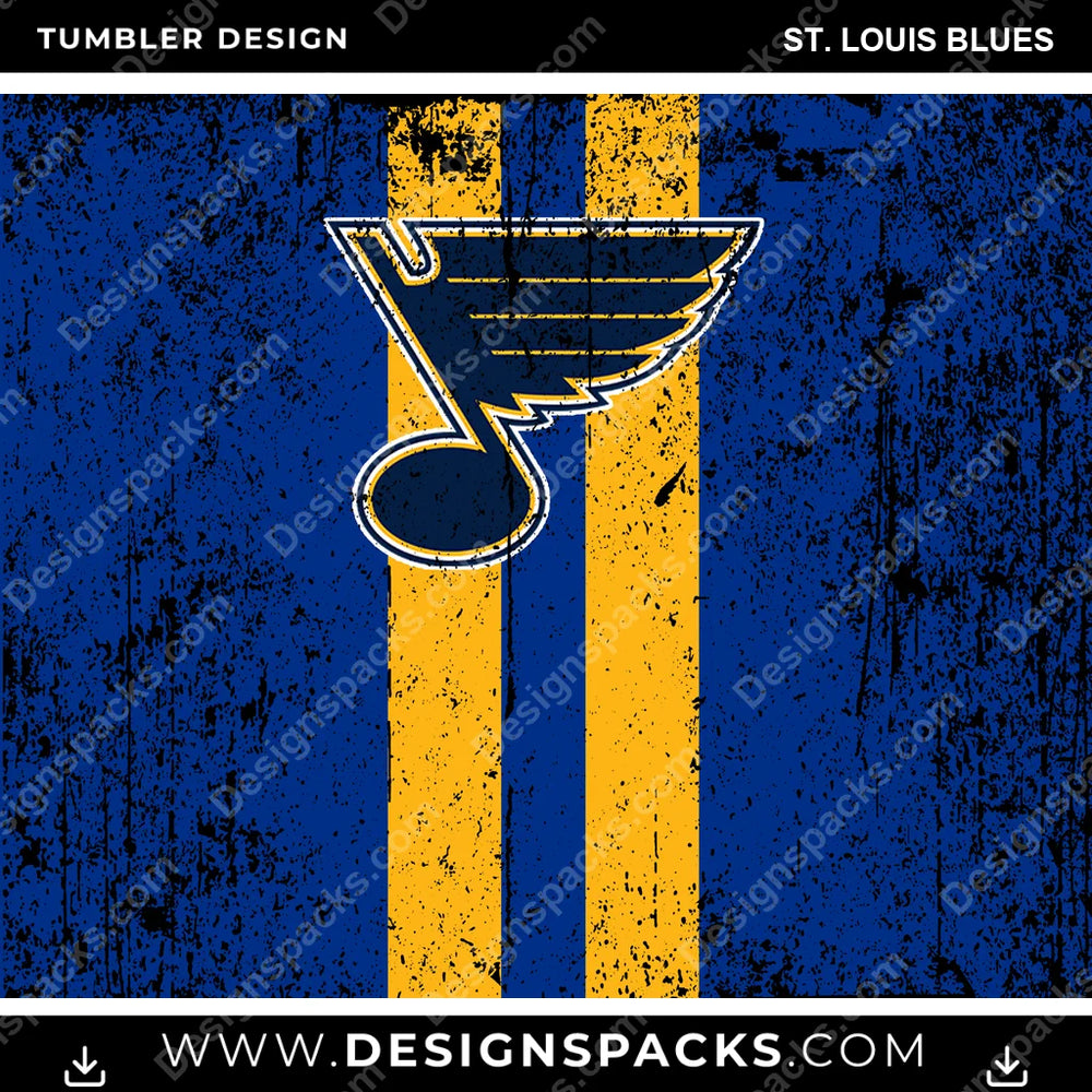 Ice Hockey Grunge Style St. Louis Blues NHL Hockey Tumbler Digital Wrap Design Download