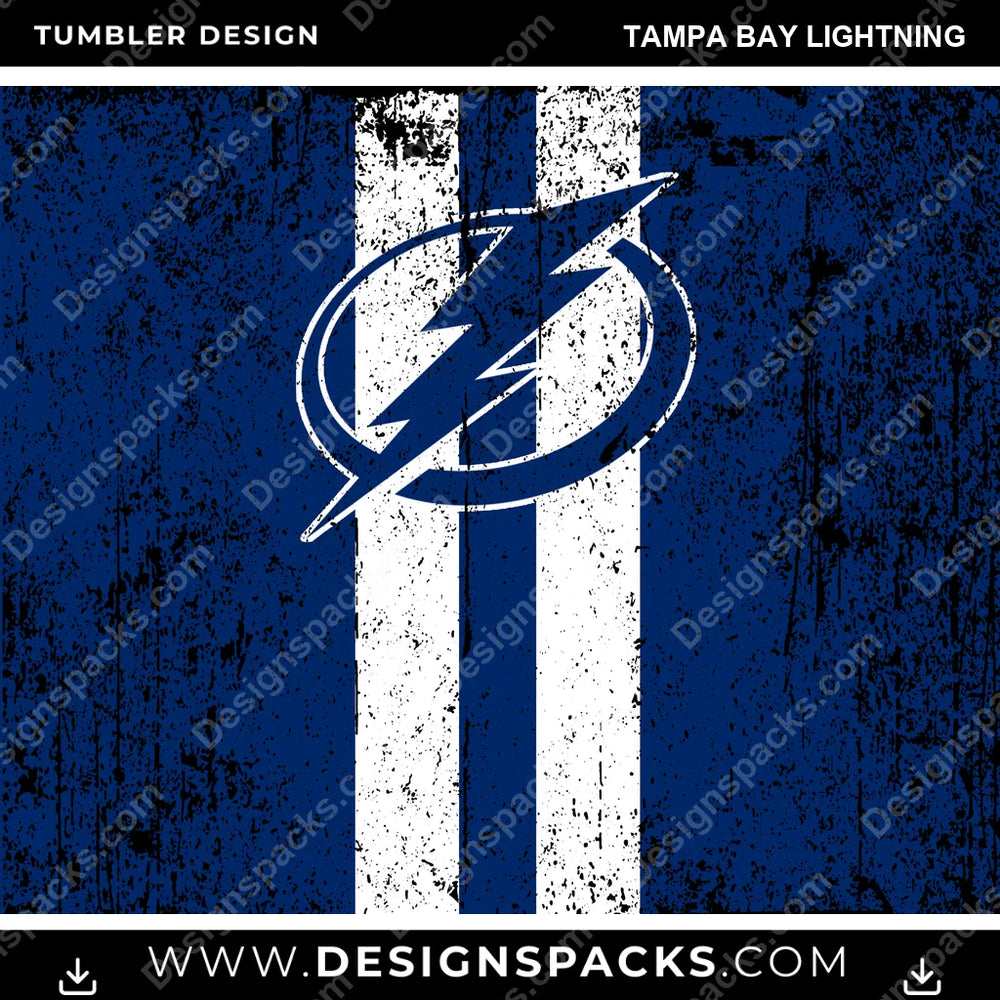 Ice Hockey Grunge Style Tampa Bay Lightning NHL Hockey Tumbler Digital Wrap Design Download