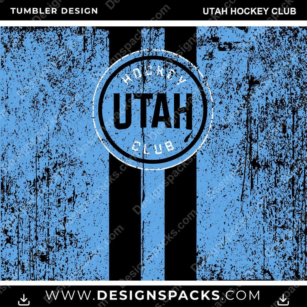 Ice Hockey Grunge Style Utah Hockey Club NHL Hockey Tumbler Digital Wrap Design Download
