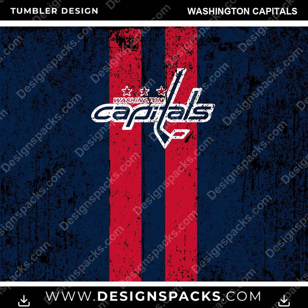 Ice Hockey Grunge Style Washington Capitals NHL Hockey Tumbler Digital Wrap Design Download