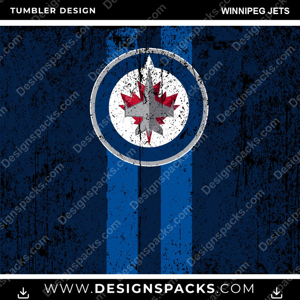 Ice Hockey Grunge Style Winnipeg Jets NHL Hockey Tumbler Digital Wrap Design Download