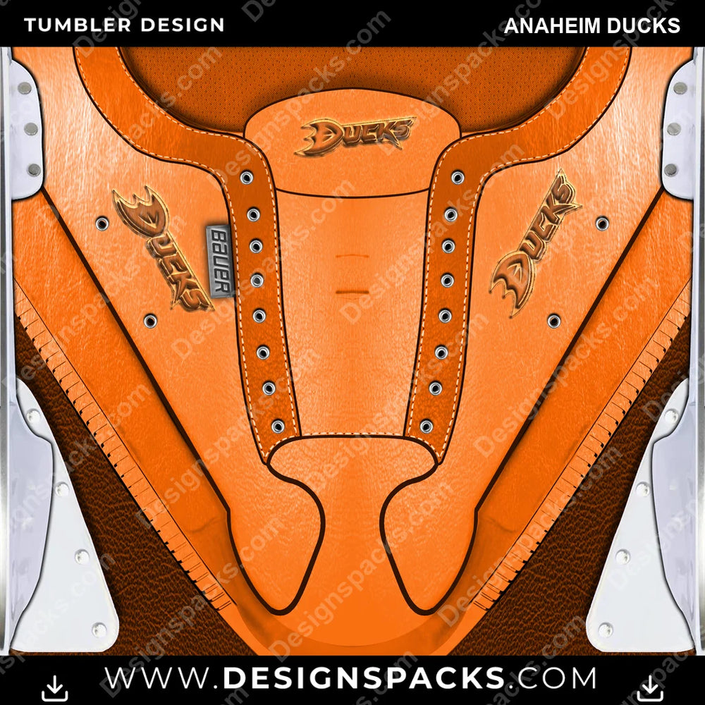 Ice Hockey Ice Skate (METALLIC) Anaheim Ducks NHL Hockey Tumbler Digital Wrap Design Download