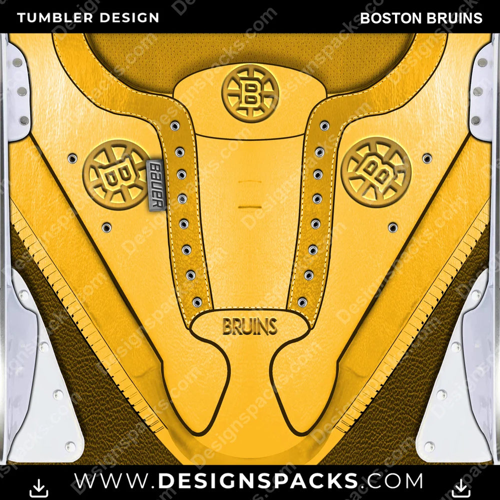Ice Hockey Ice Skate (METALLIC) Boston Bruins NHL Hockey Tumbler Digital Wrap Design Download