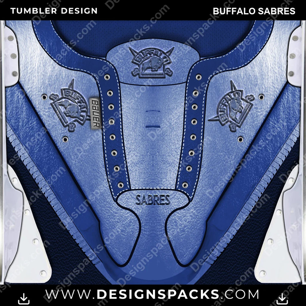 Ice Hockey Ice Skate (METALLIC) Buffalo Sabres NHL Hockey Tumbler Digital Wrap Design Download