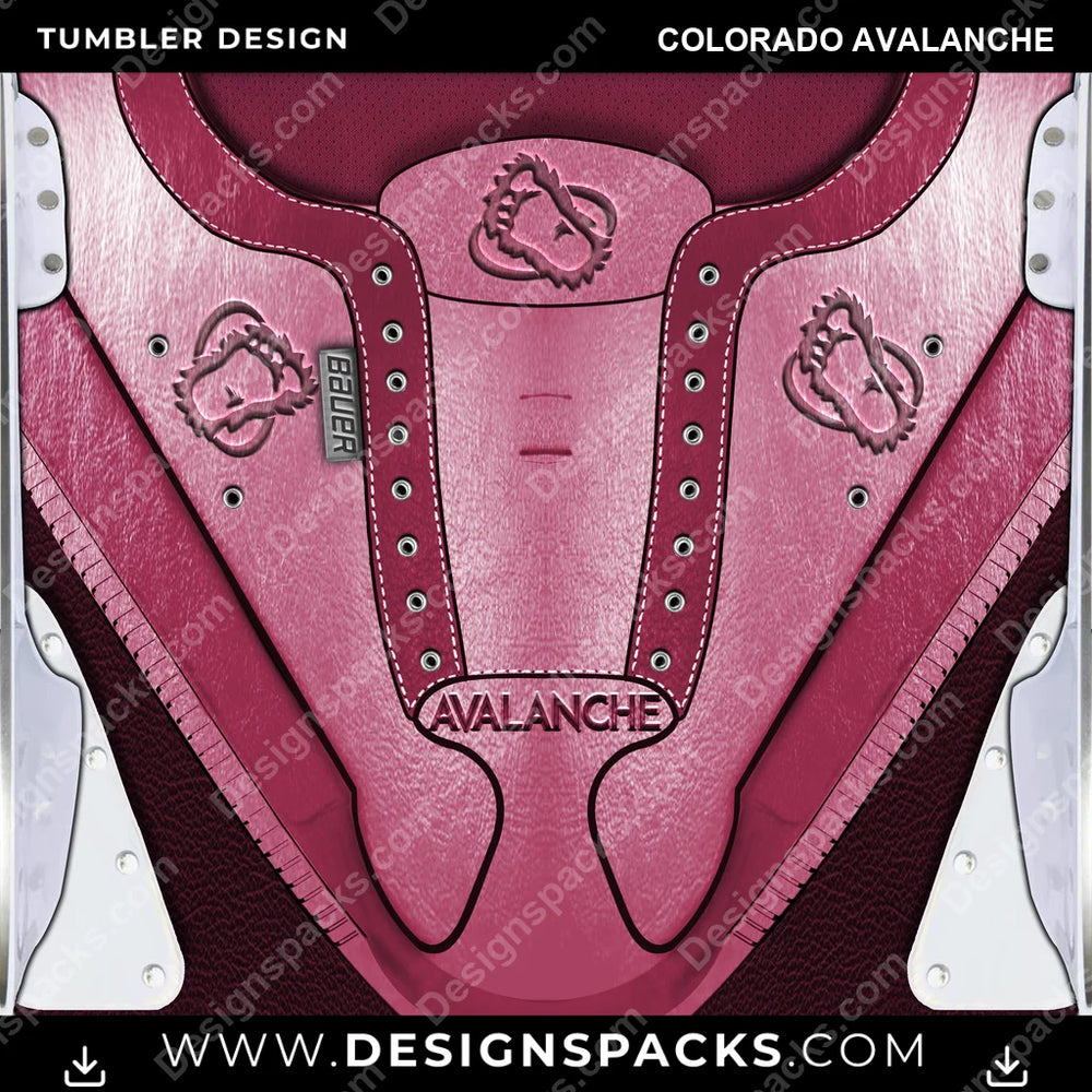 Ice Hockey Ice Skate (METALLIC) Colorado Avalanche NHL Hockey Tumbler Digital Wrap Design Download