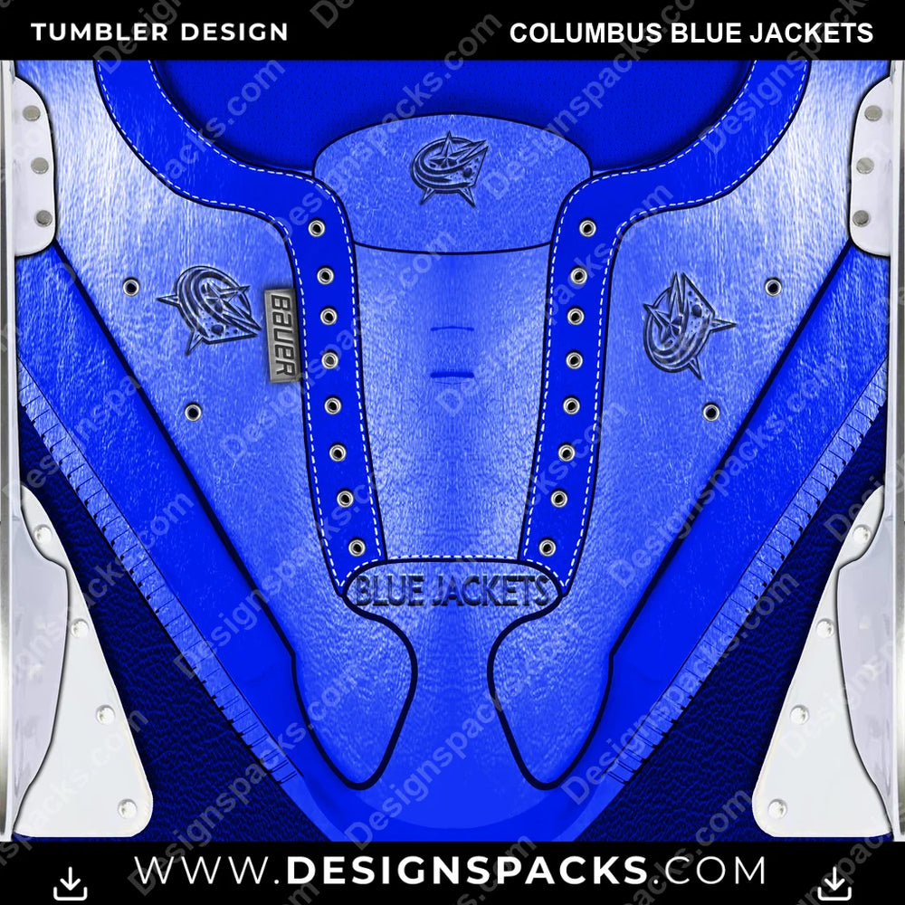 Ice Hockey Ice Skate (METALLIC) Columbus Blue Jackets NHL Hockey Tumbler Digital Wrap Design Download