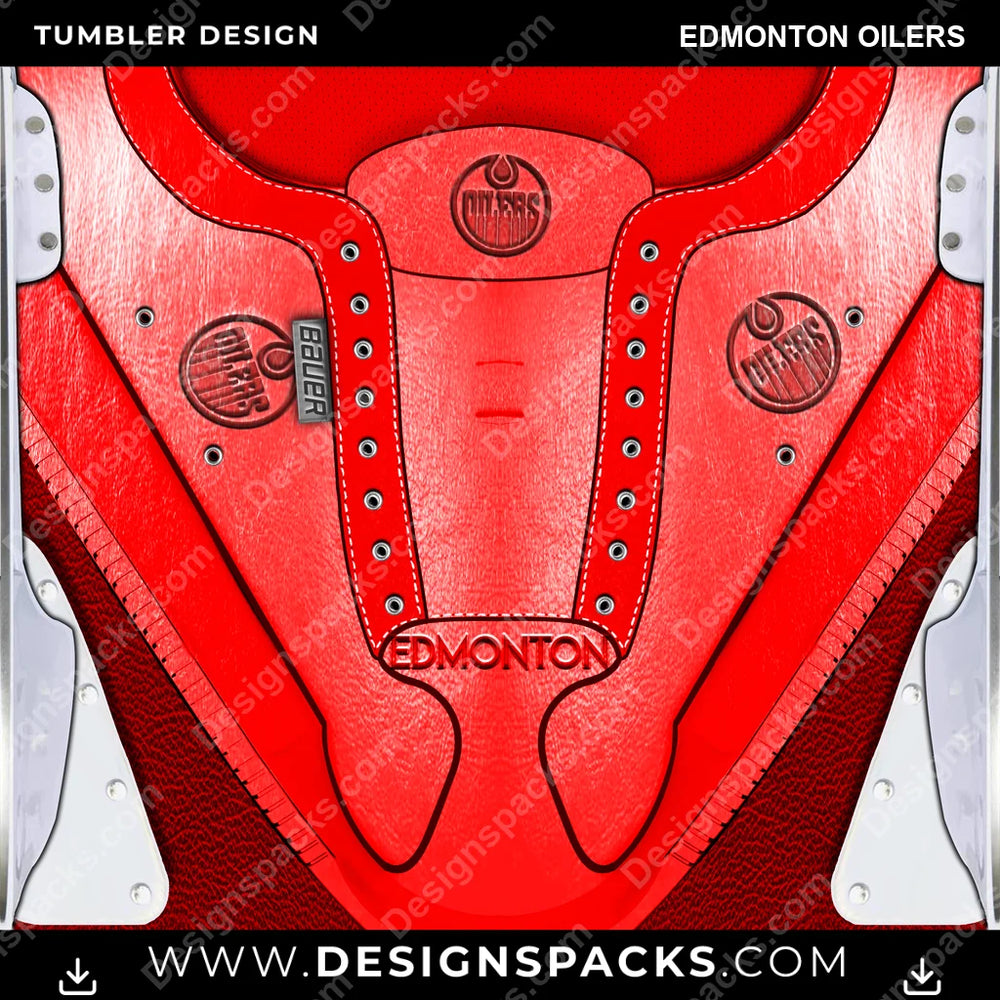 Ice Hockey Ice Skate (METALLIC) Edmonton Oilers NHL Hockey Tumbler Digital Wrap Design Download