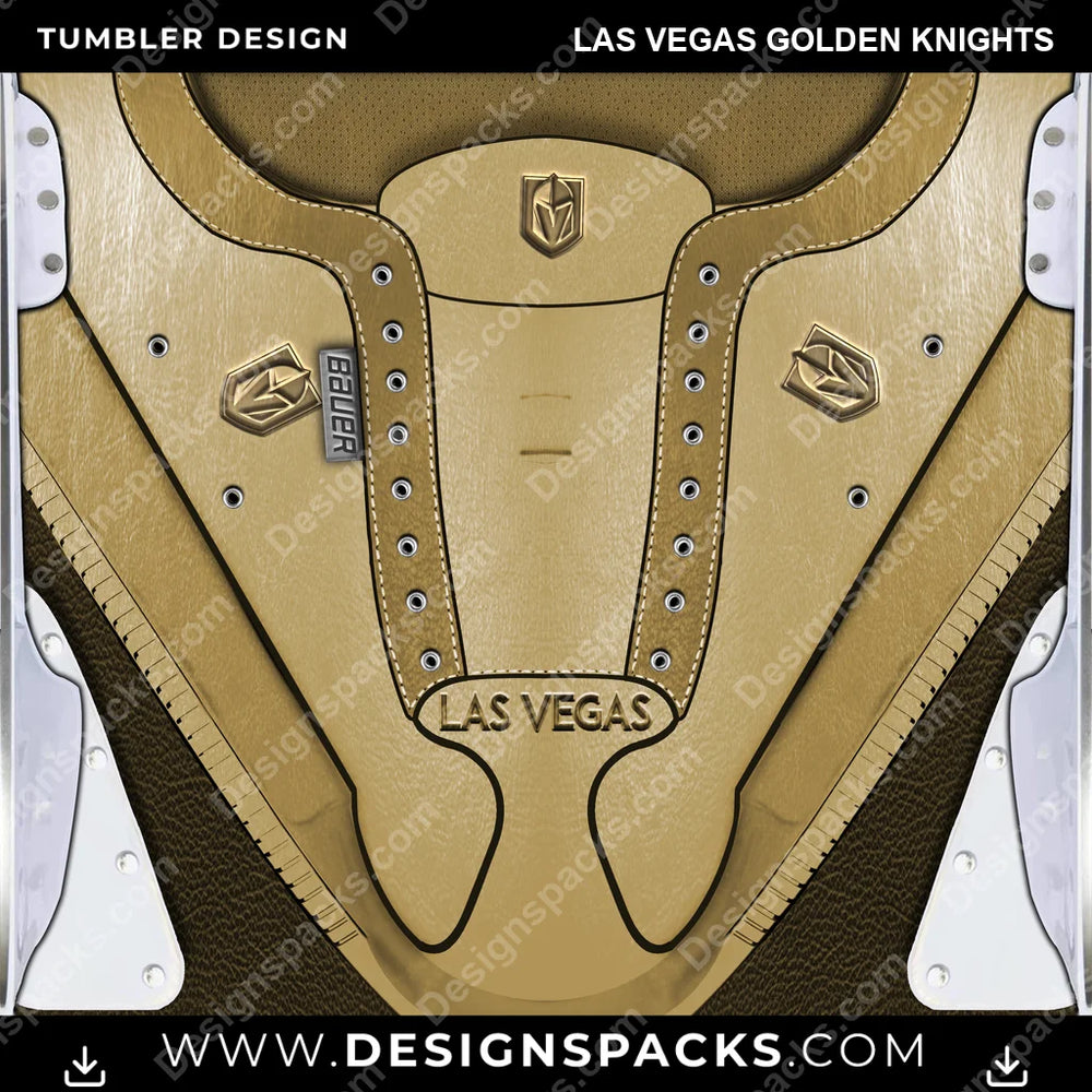 Ice Hockey Ice Skate (METALLIC) Las Vegas Golden Knights NHL Hockey Tumbler Digital Wrap Design Download