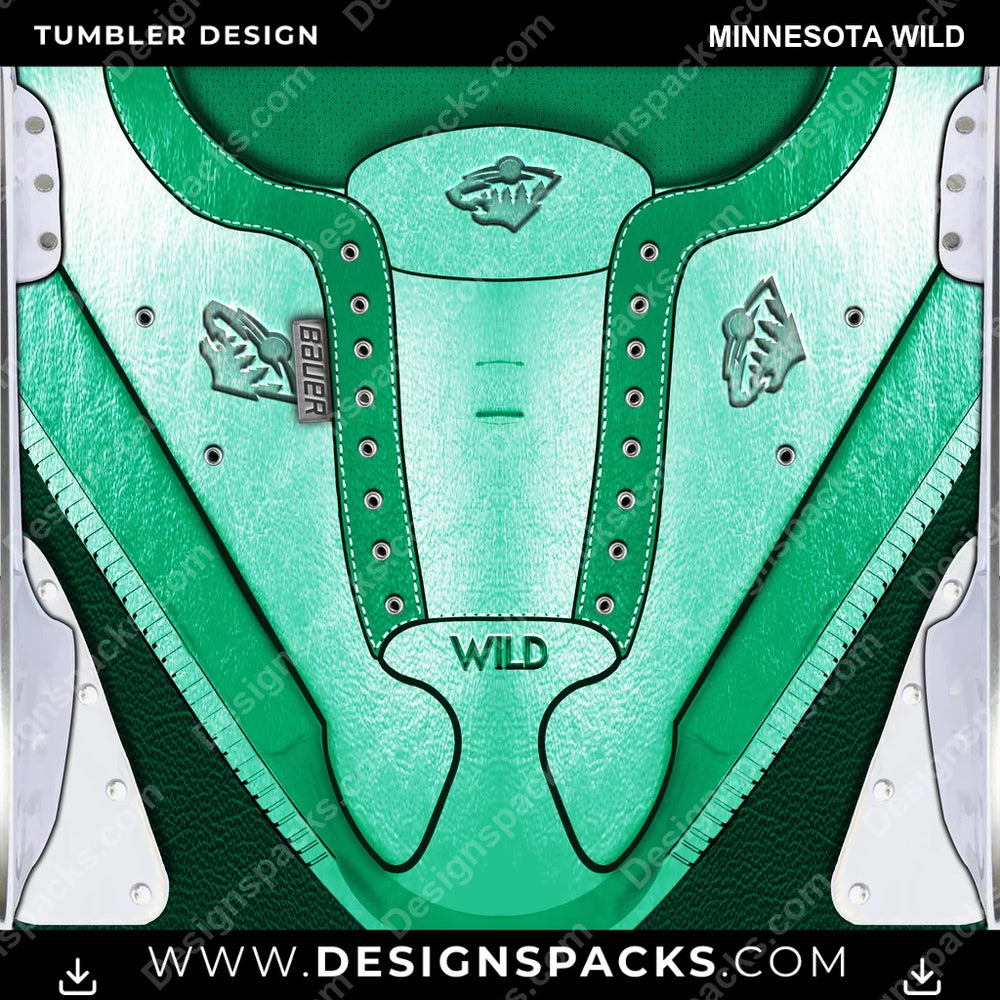 Ice Hockey Ice Skate (METALLIC) Minnesota Wild NHL Hockey Tumbler Digital Wrap Design Download