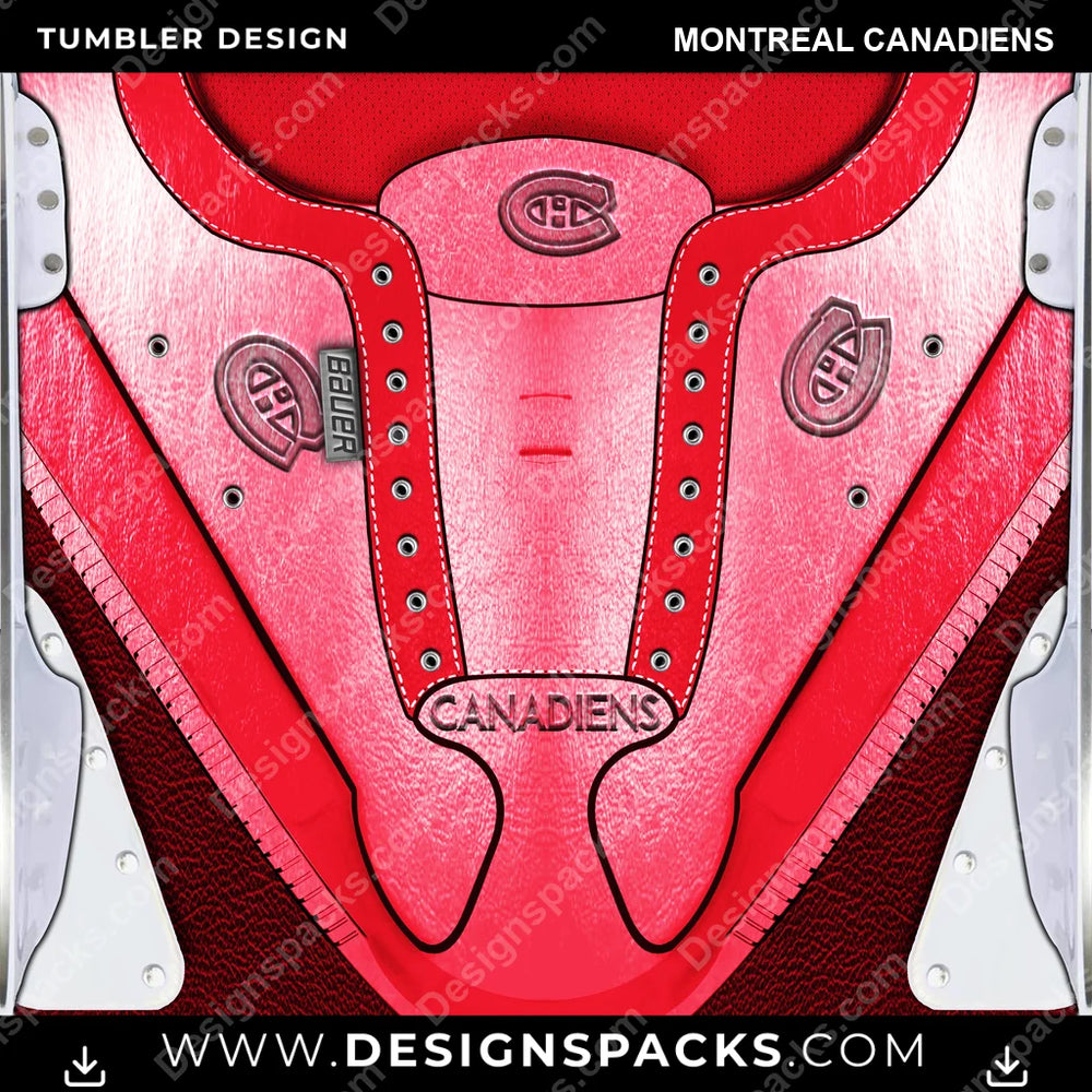 Ice Hockey Ice Skate (METALLIC) Montreal Canadiens NHL Hockey Tumbler Digital Wrap Design Download