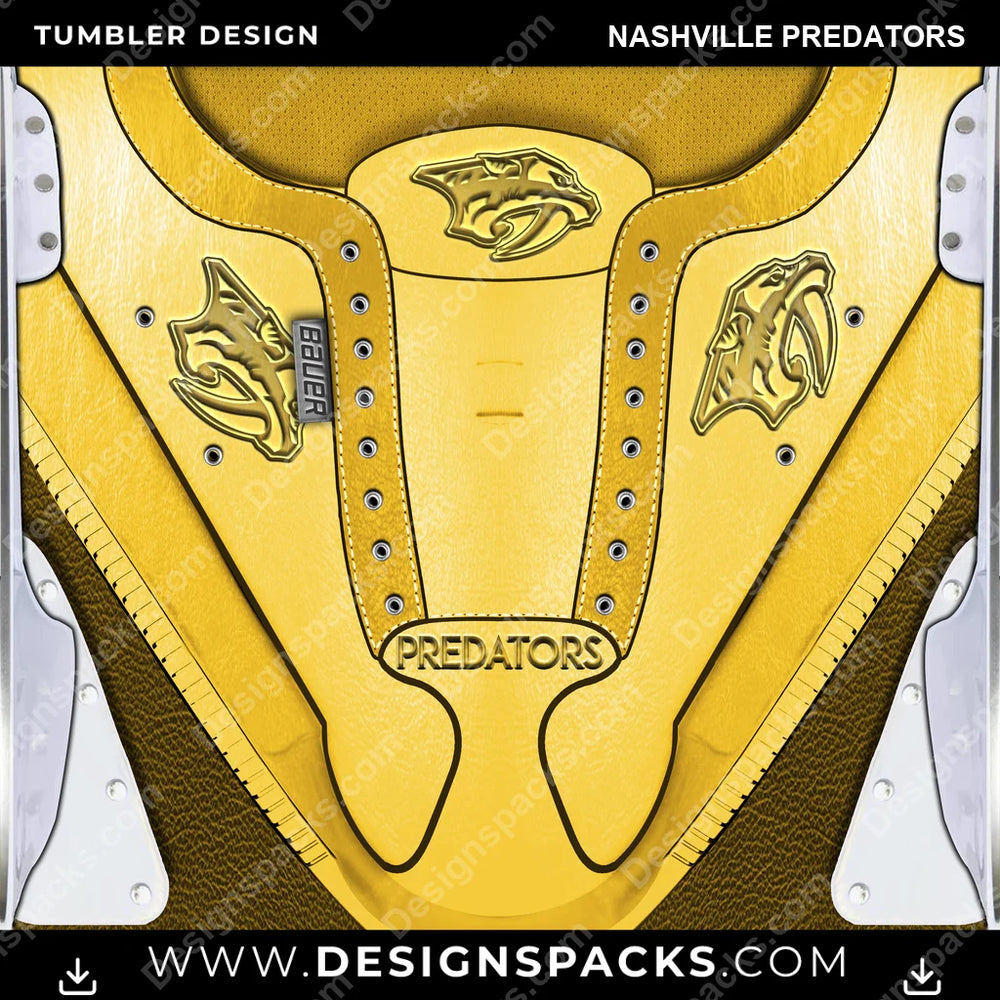 Ice Hockey Ice Skate (METALLIC) Nashville Predators NHL Hockey Tumbler Digital Wrap Design Download