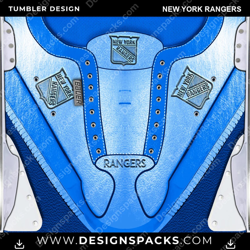Ice Hockey Ice Skate (METALLIC) New York Rangers NHL Hockey Tumbler Digital Wrap Design Download
