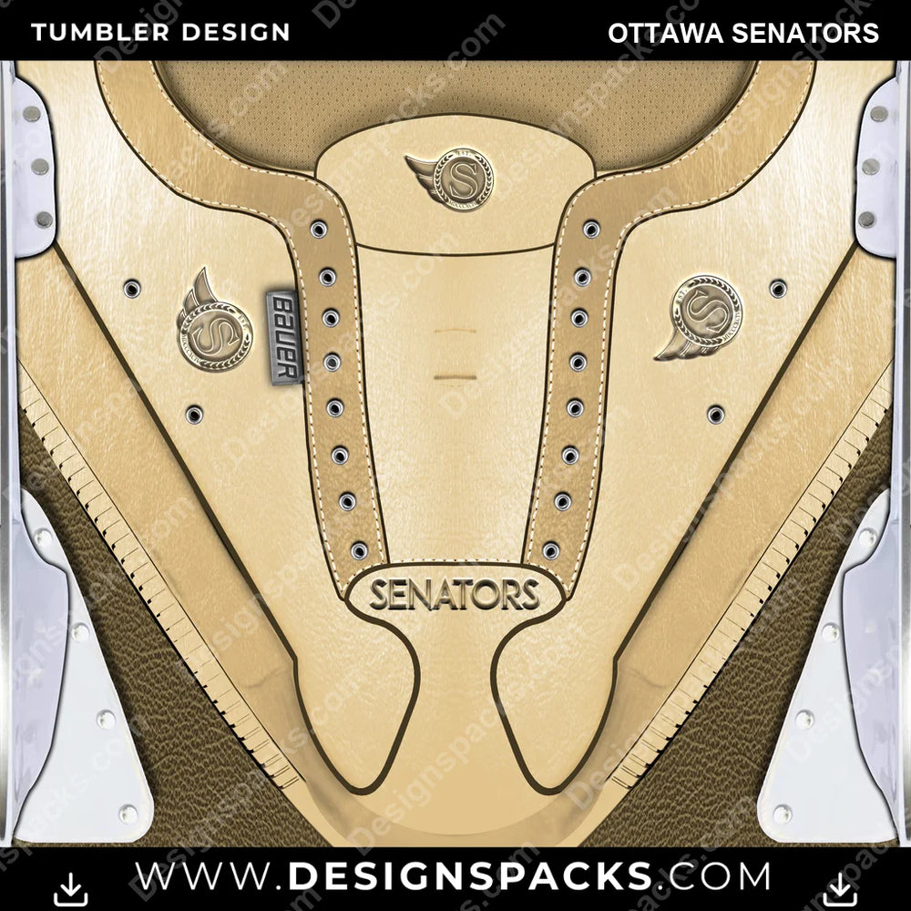 Ice Hockey Ice Skate (METALLIC) Ottawa Senators NHL Hockey Tumbler Digital Wrap Design Download