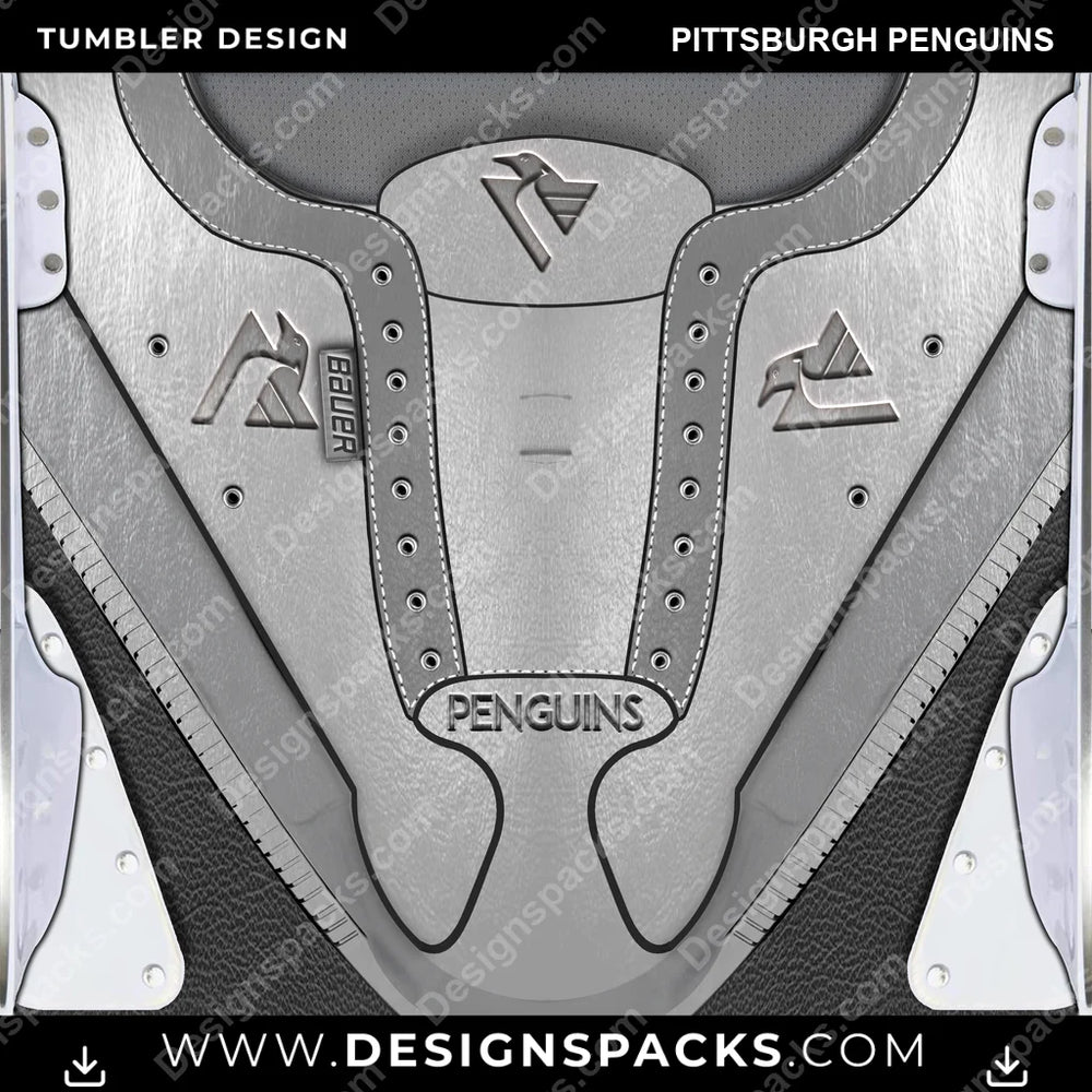 Ice Hockey Ice Skate (METALLIC) Pittsburgh Penguins NHL Hockey Tumbler Digital Wrap Design Download