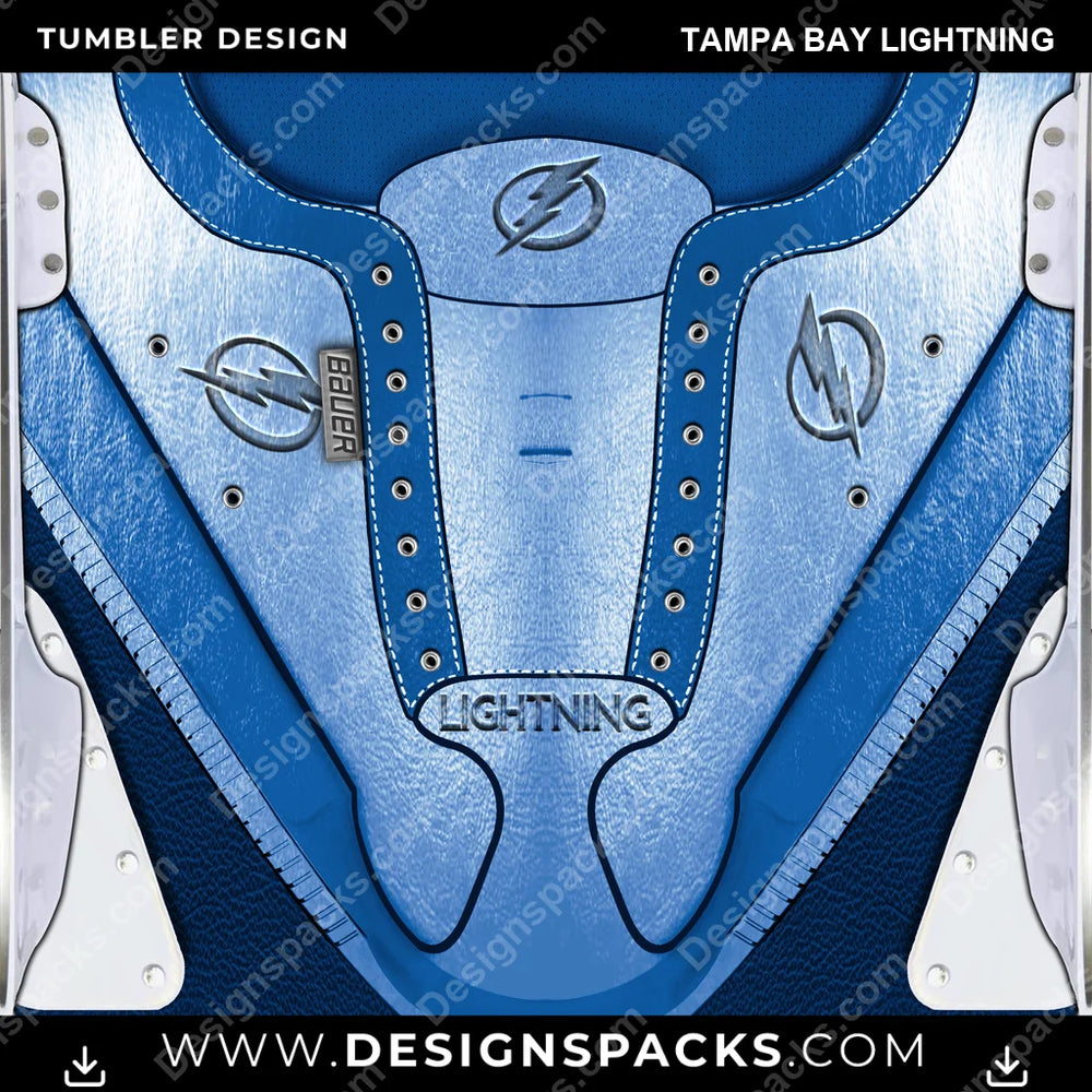 Ice Hockey Ice Skate (METALLIC) Tampa Bay Lightning NHL Hockey Tumbler Digital Wrap Design Download