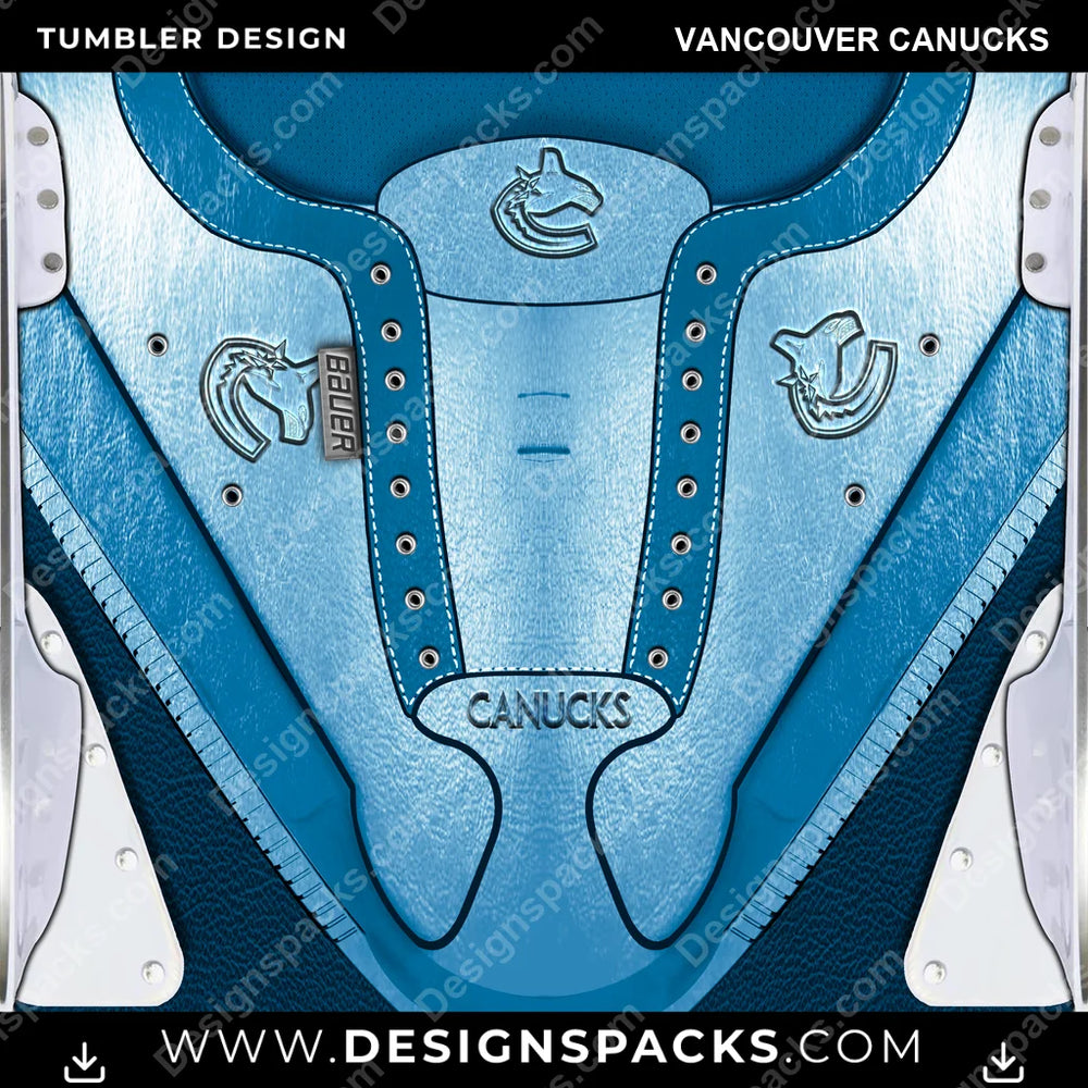 Ice Hockey Ice Skate (METALLIC) Vancouver Canucks NHL Hockey Tumbler Digital Wrap Design Download