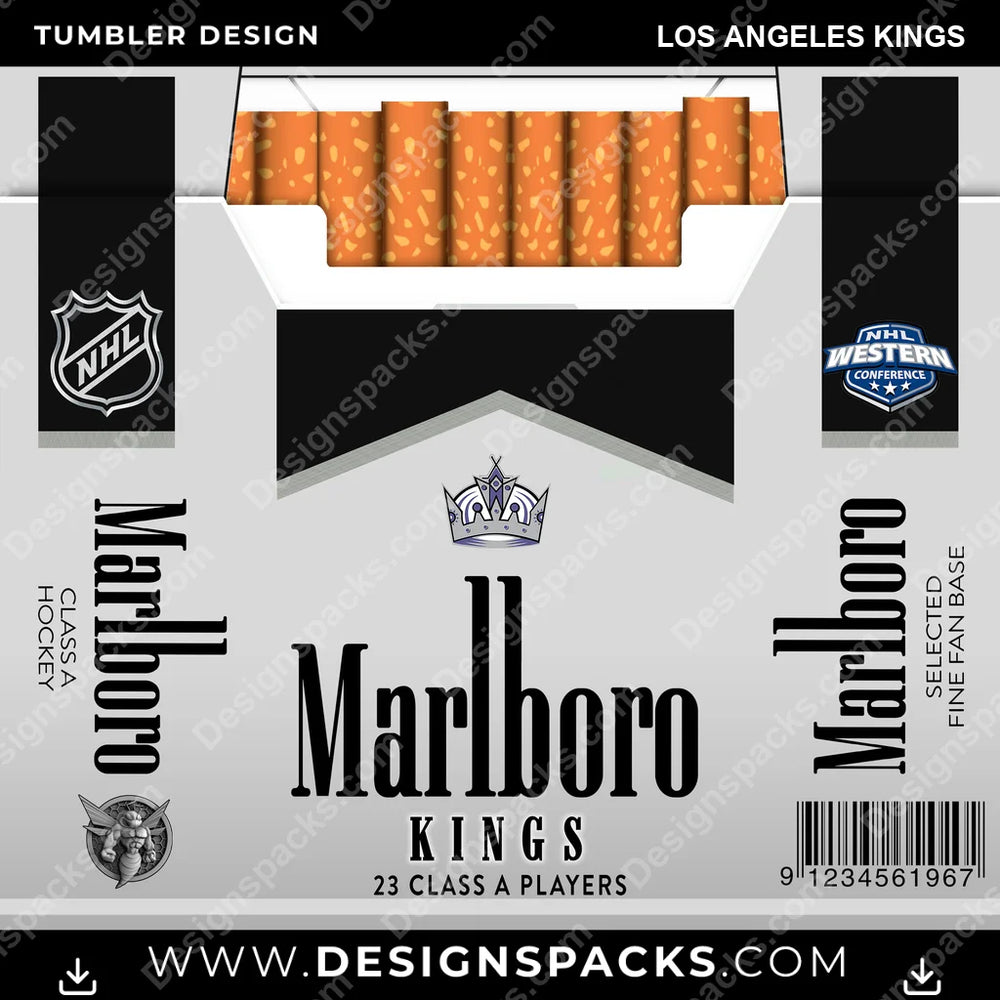 Ice Hockey Marlboro Los Angeles Kings NHL Hockey Tumbler Digital Wrap Design Download