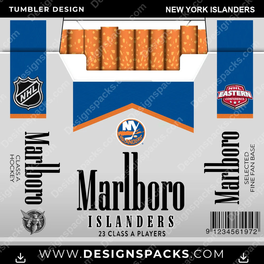 Ice Hockey Marlboro New York Islanders NHL Hockey Tumbler Digital Wrap Design Download
