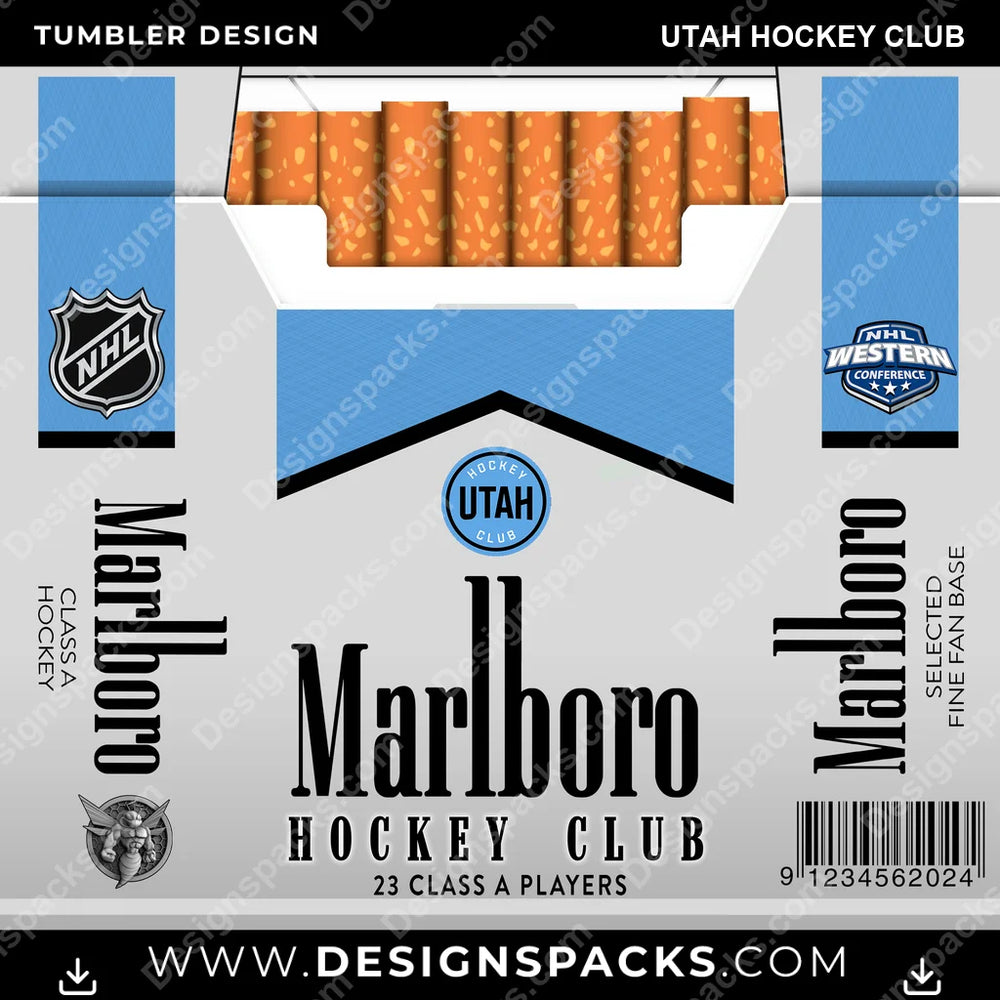 Ice Hockey Marlboro Utah Hockey Club NHL Hockey Tumbler Digital Wrap Design Download