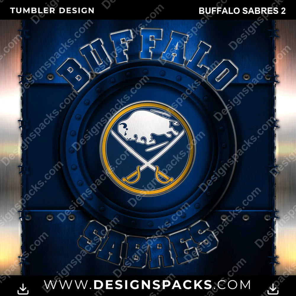 Ice Hockey Metal Buffalo Sabres 2 NHL Hockey Tumbler Digital Wrap Design Download