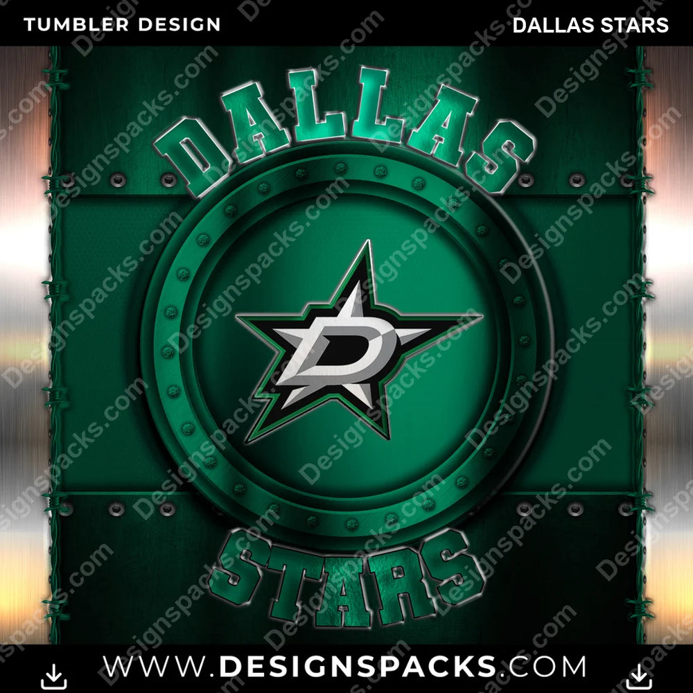 Ice Hockey Metal Dallas Stars NHL Hockey Tumbler Digital Wrap Design Download