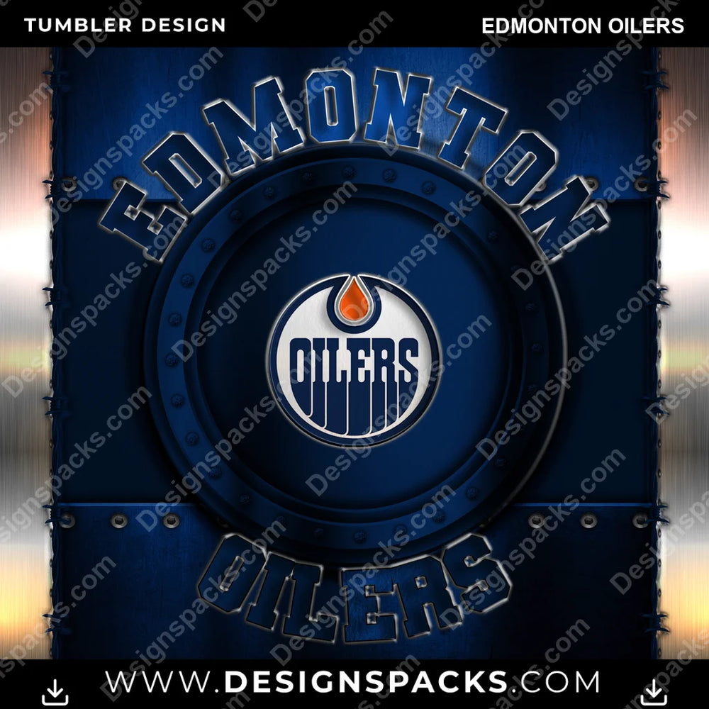 Ice Hockey Metal Edmonton Oilers NHL Hockey Tumbler Digital Wrap Design Download