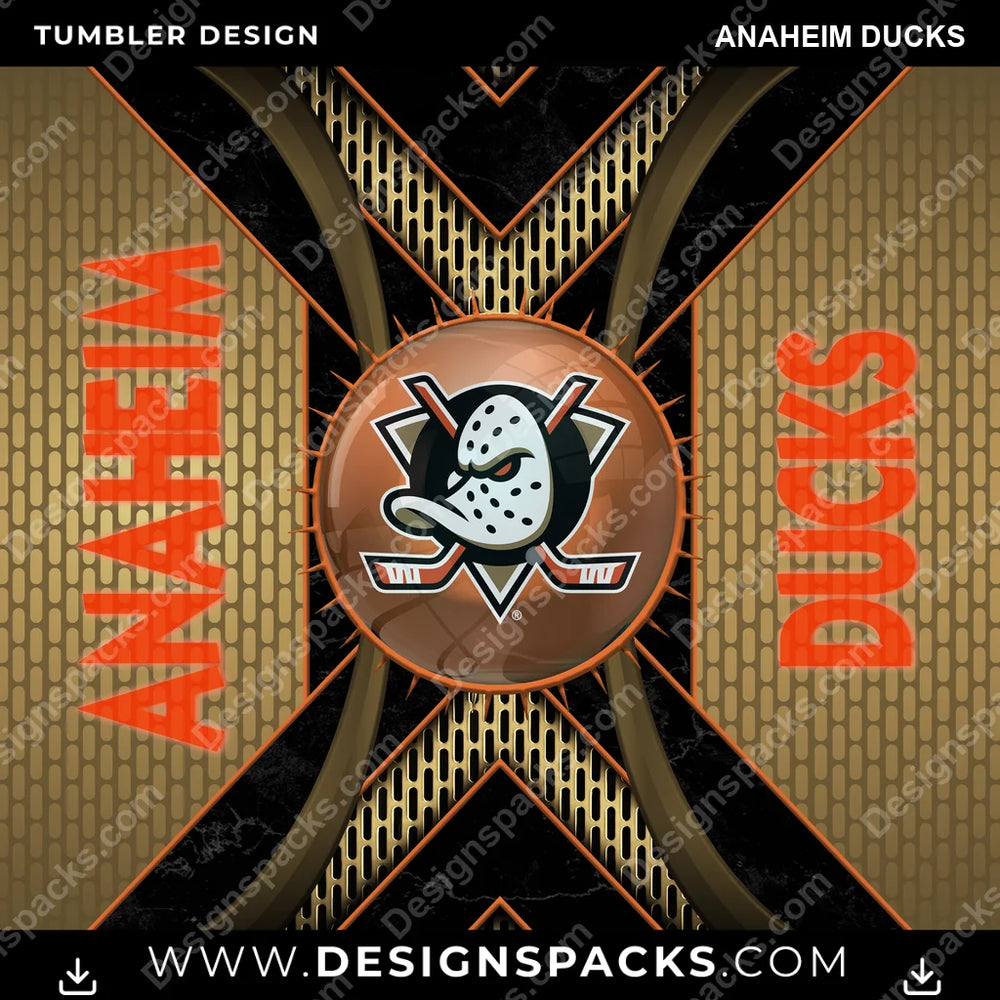 Ice Hockey Metal Grating Anaheim Ducks NHL Hockey Tumbler Digital Wrap Design Download