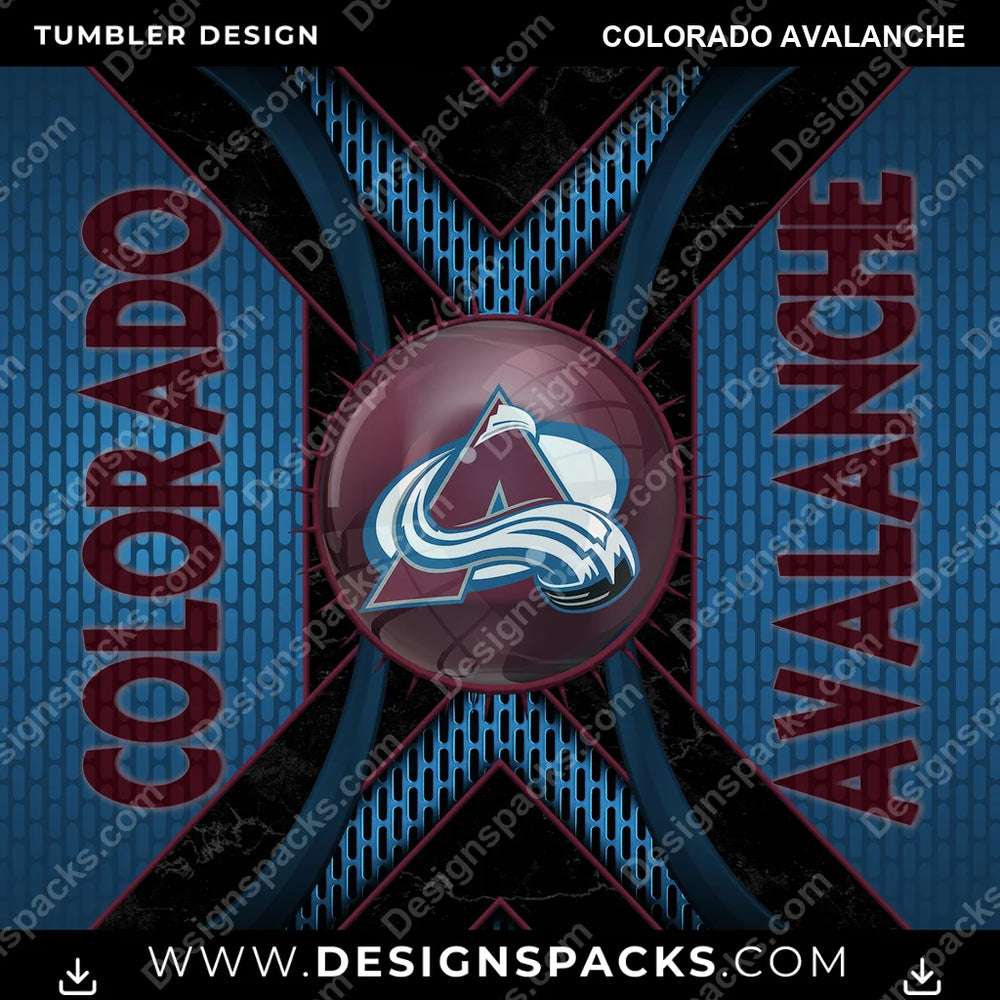 Ice Hockey Metal Grating Colorado Avalanche NHL Hockey Tumbler Digital Wrap Design Download