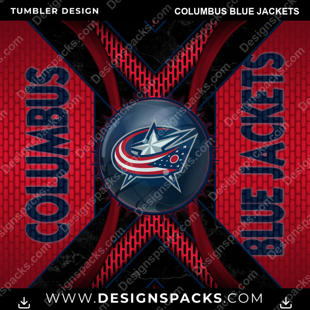 Ice Hockey Metal Grating Columbus Blue Jackets NHL Hockey Tumbler Digital Wrap Design Download