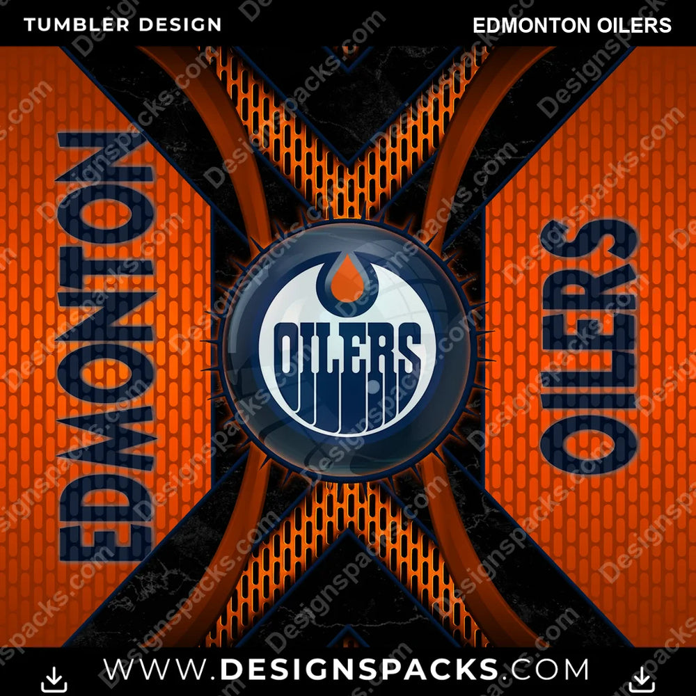 Ice Hockey Metal Grating Edmonton Oilers NHL Hockey Tumbler Digital Wrap Design Download