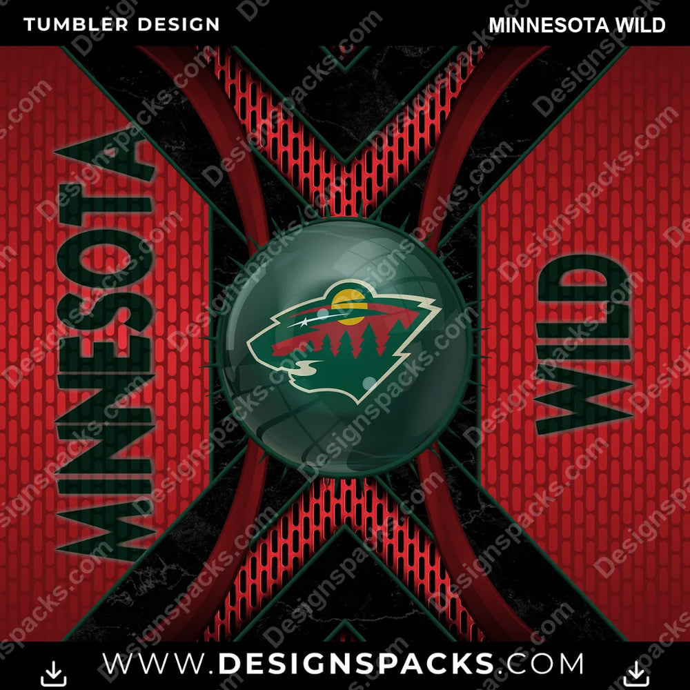 Ice Hockey Metal Grating Minnesota Wild NHL Hockey Tumbler Digital Wrap Design Download