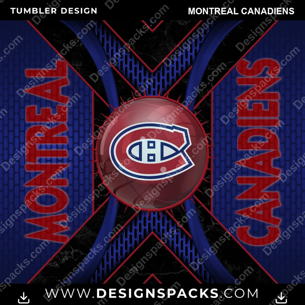Ice Hockey Metal Grating Montreal Canadiens NHL Hockey Tumbler Digital Wrap Design Download