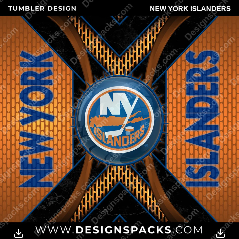 Ice Hockey Metal Grating New York Islanders NHL Hockey Tumbler Digital Wrap Design Download