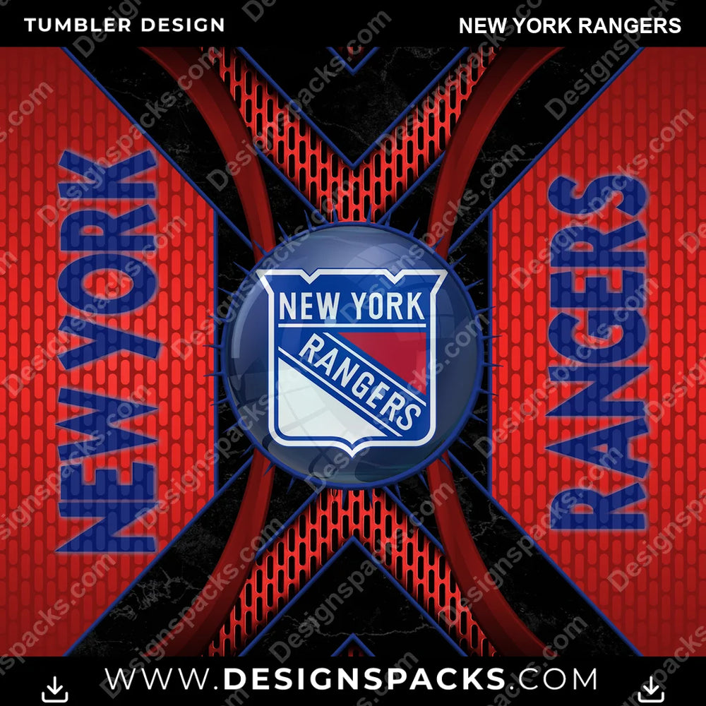 Ice Hockey Metal Grating New York Rangers NHL Hockey Tumbler Digital Wrap Design Download