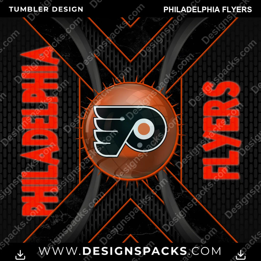 Ice Hockey Metal Grating Philadelphia Flyers NHL Hockey Tumbler Digital Wrap Design Download