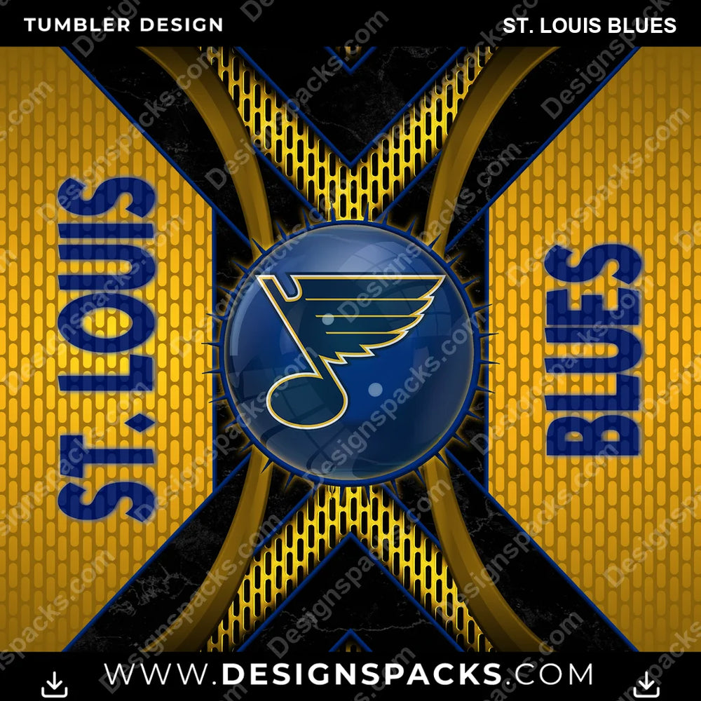 Ice Hockey Metal Grating St. Louis Blues NHL Hockey Tumbler Digital Wrap Design Download