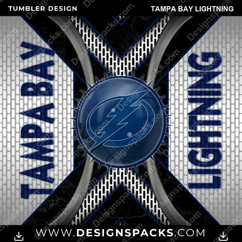 Ice Hockey Metal Grating Tampa Bay Lightning NHL Hockey Tumbler Digital Wrap Design Download
