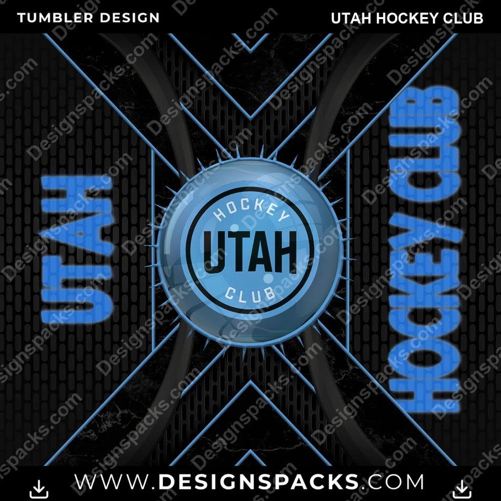 Ice Hockey Metal Grating Utah Hockey Club NHL Hockey Tumbler Digital Wrap Design Download