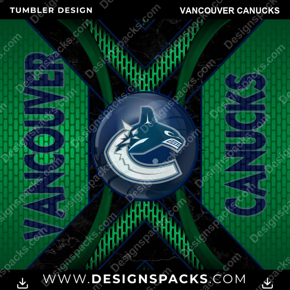 Ice Hockey Metal Grating Vancouver Canucks NHL Hockey Tumbler Digital Wrap Design Download