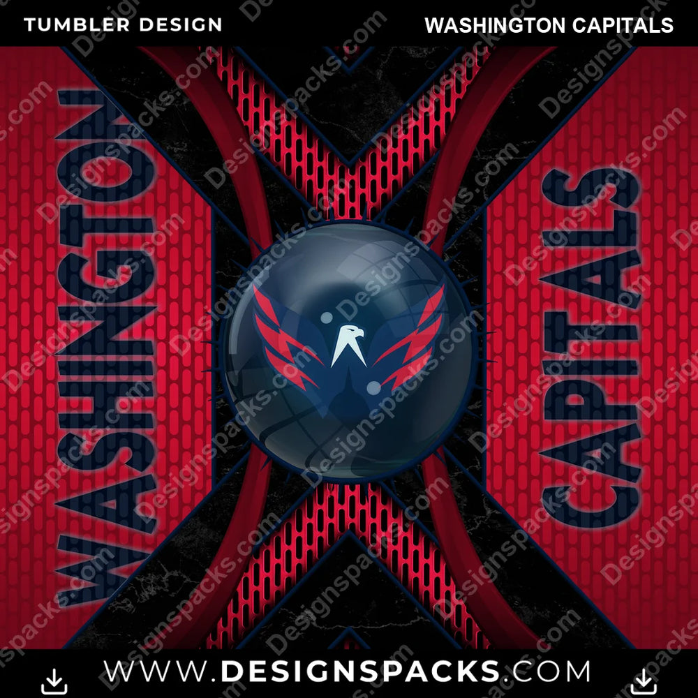 Ice Hockey Metal Grating Washington Capitals NHL Hockey Tumbler Digital Wrap Design Download