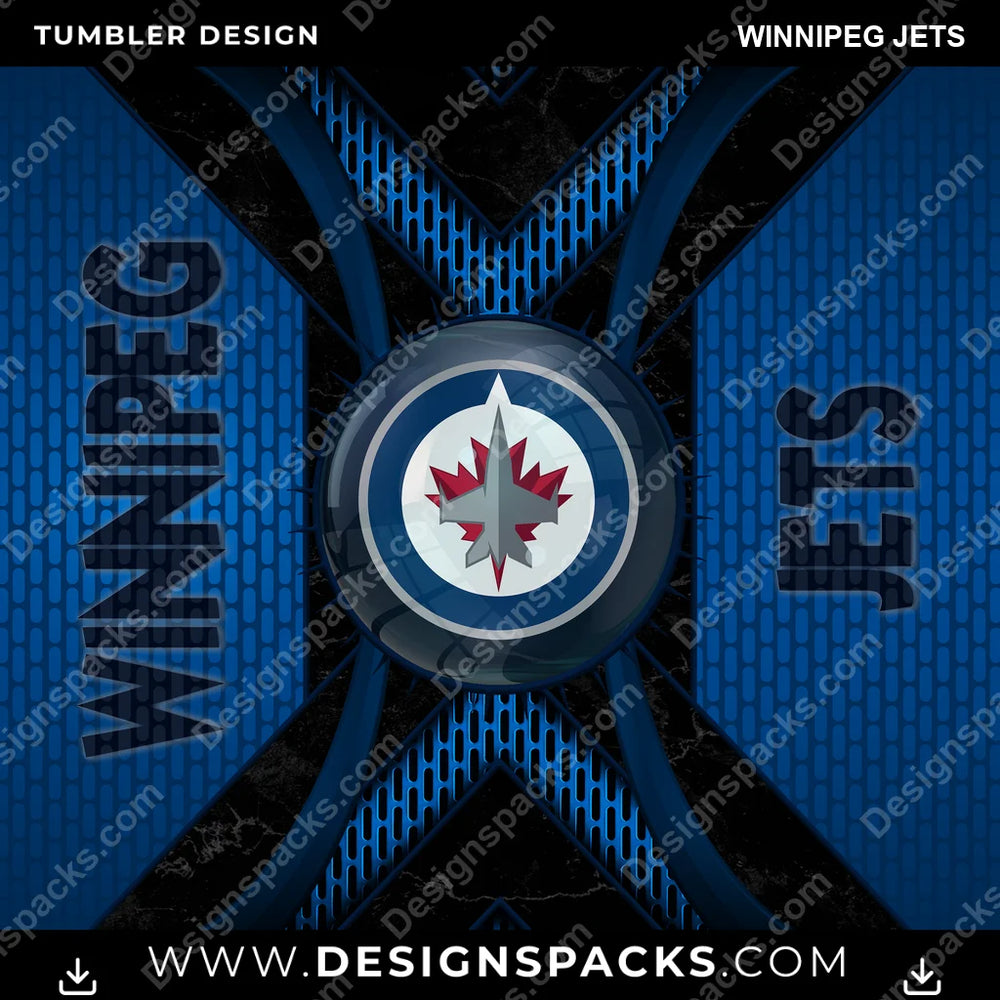 Ice Hockey Metal Grating Winnipeg Jets NHL Hockey Tumbler Digital Wrap Design Download