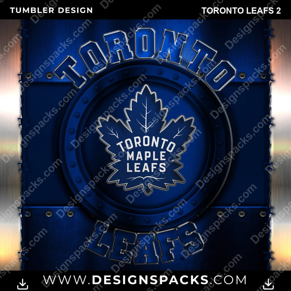 Ice Hockey Metal Toronto Leafs 2 NHL Hockey Tumbler Digital Wrap Design Download
