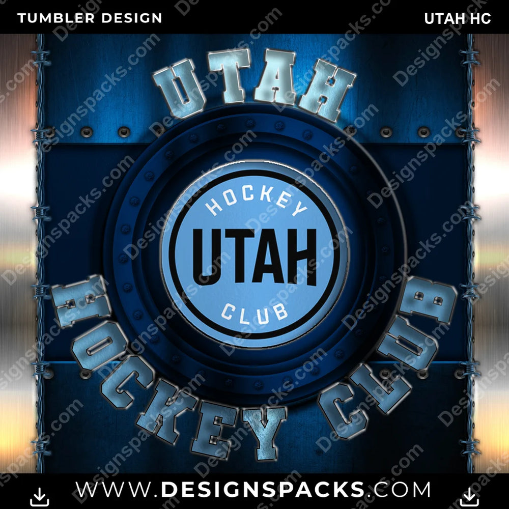Ice Hockey Metal Utah HC NHL Hockey Tumbler Digital Wrap Design Download
