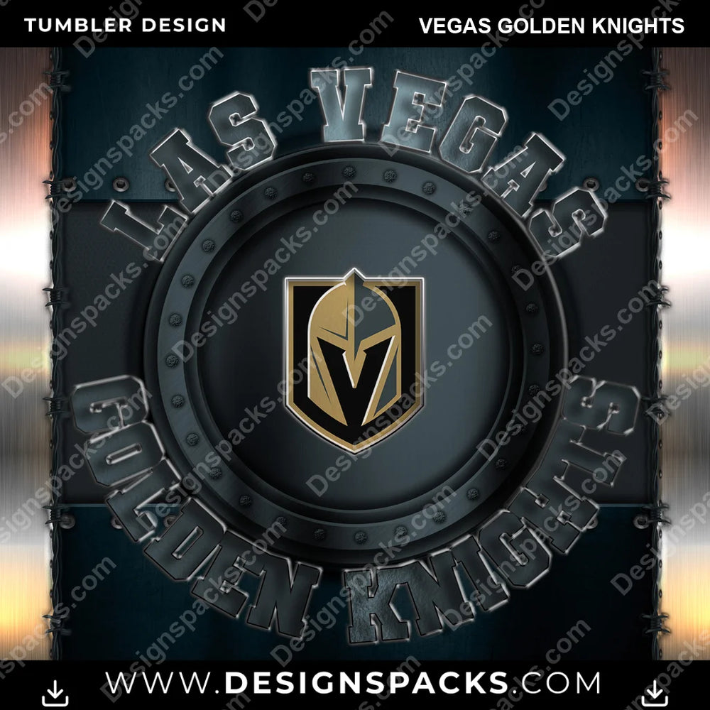 Ice Hockey Metal Vegas Golden Knights NHL Hockey Tumbler Digital Wrap Design Download