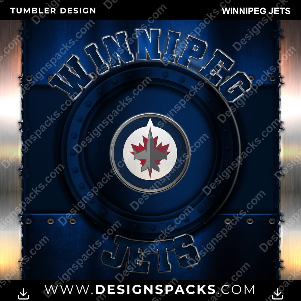 Ice Hockey Metal Winnipeg Jets NHL Hockey Tumbler Digital Wrap Design Download