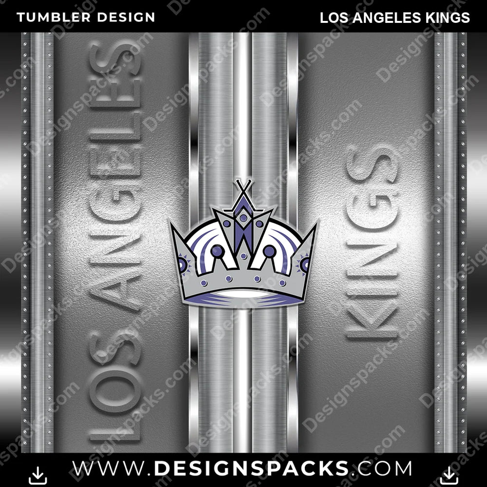 Ice Hockey Metallic Los Angeles Kings NHL Hockey Tumbler Digital Wrap Design Download