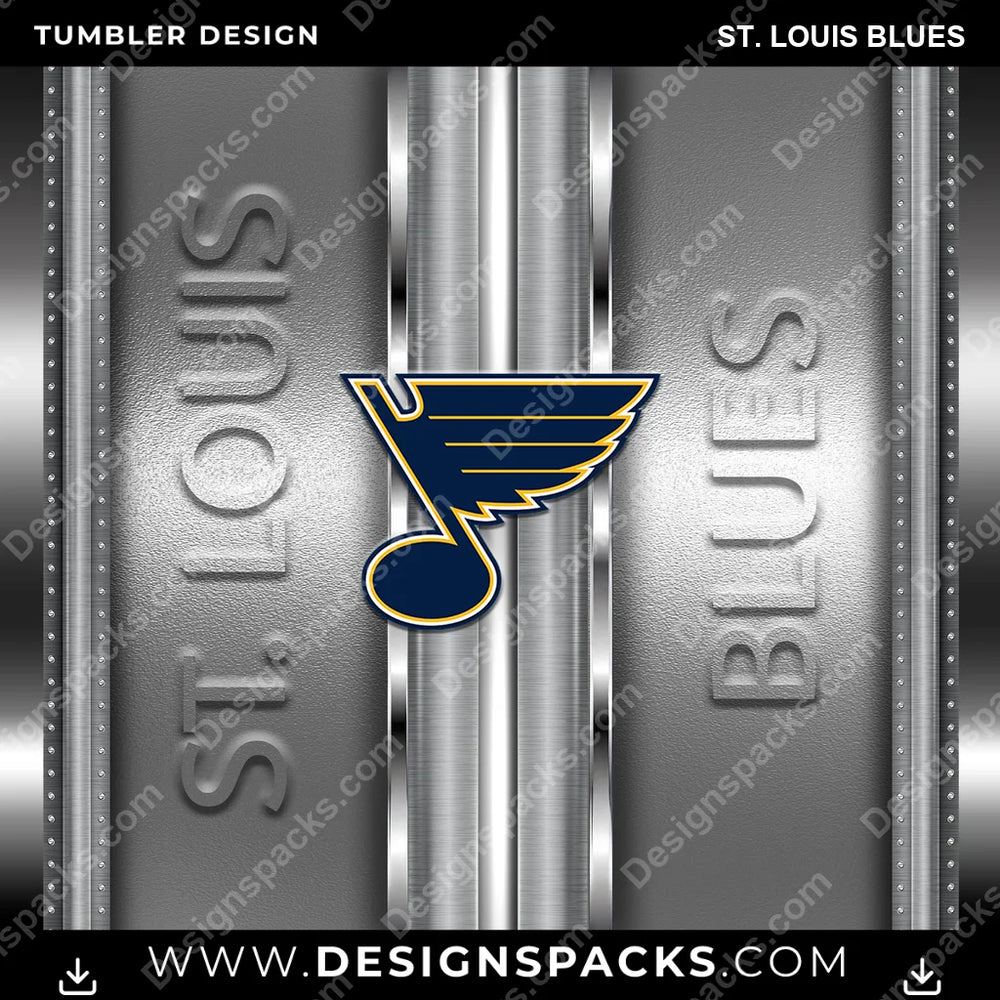 Ice Hockey Metallic St. Louis Blues NHL Hockey Tumbler Digital Wrap Design Download