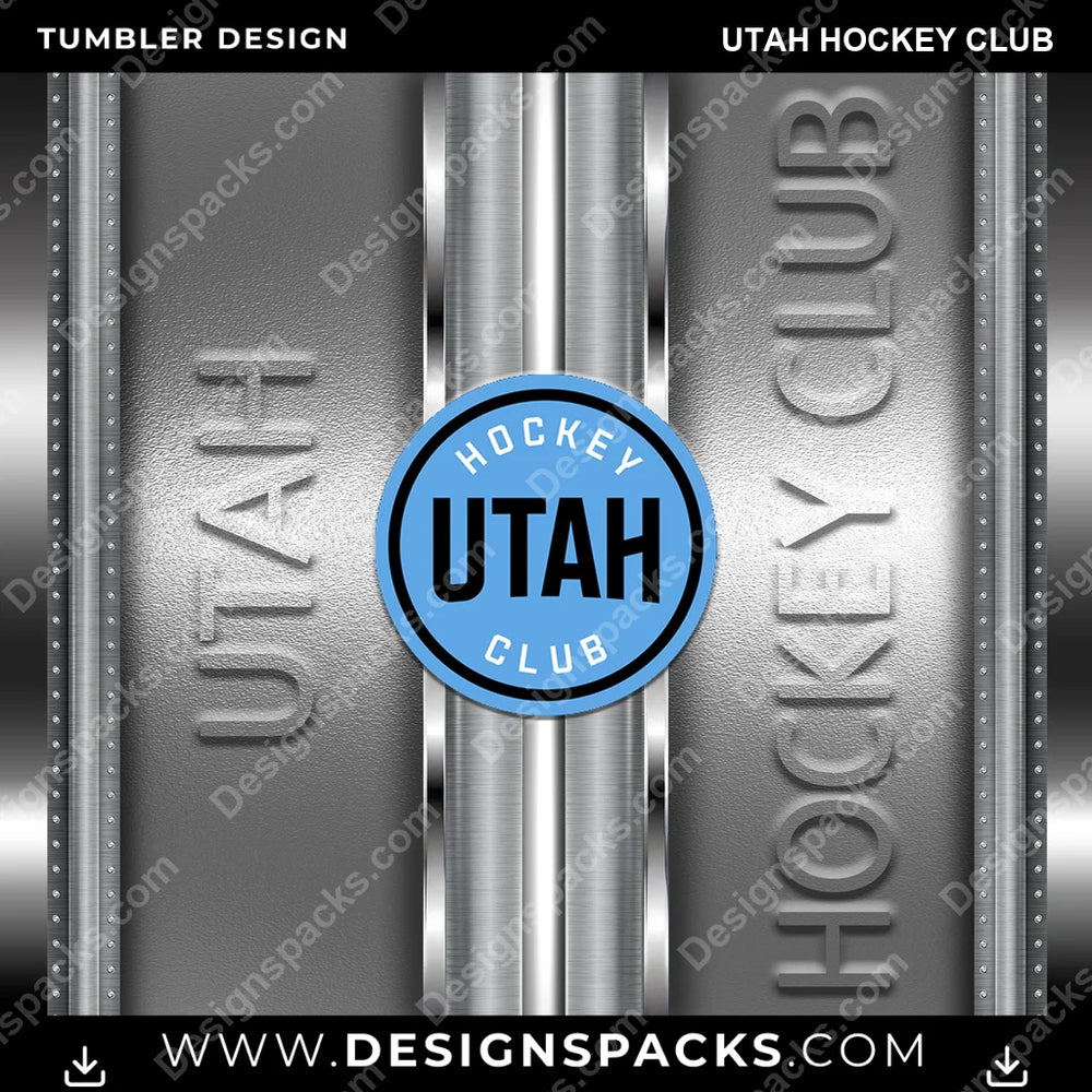Ice Hockey Metallic Utah Hockey Club NHL Hockey Tumbler Digital Wrap Design Download