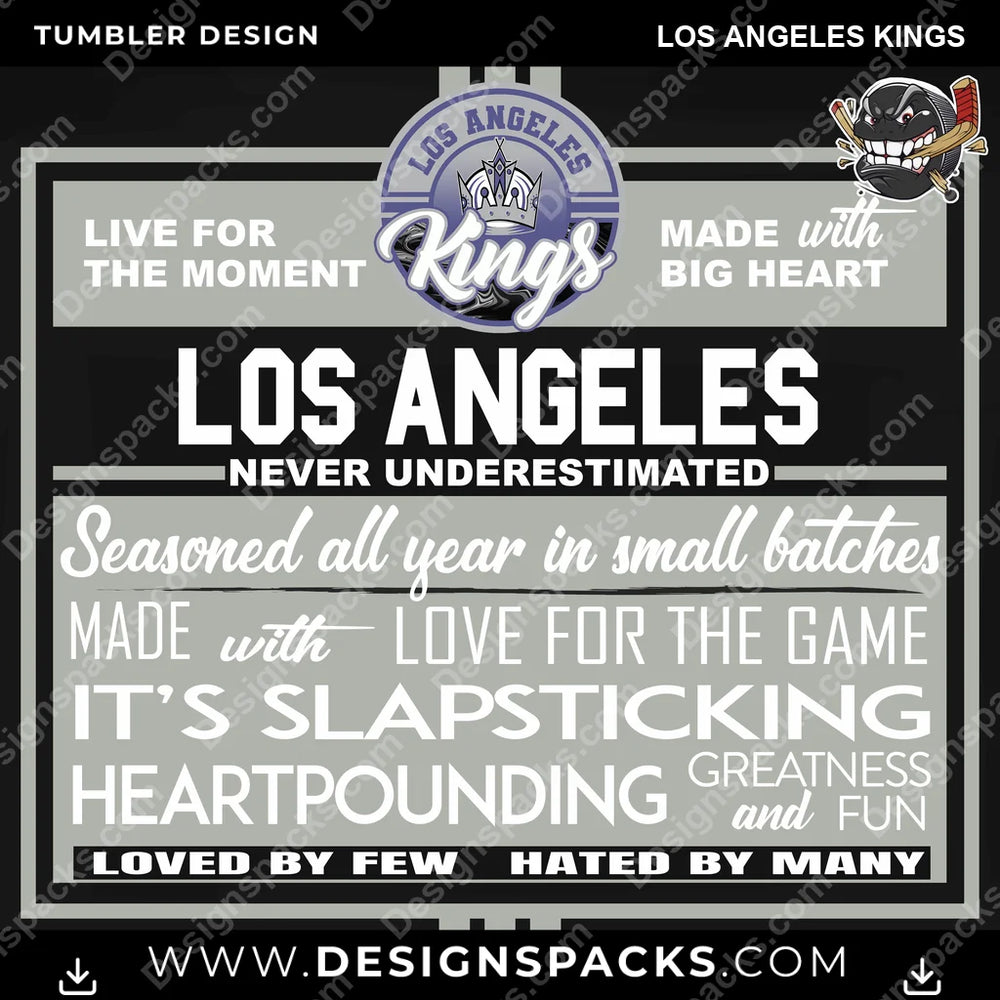 Ice Hockey Slapsticking Los Angeles Kings NHL Hockey Tumbler Digital Wrap Design Download